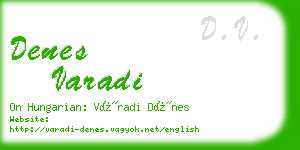 denes varadi business card